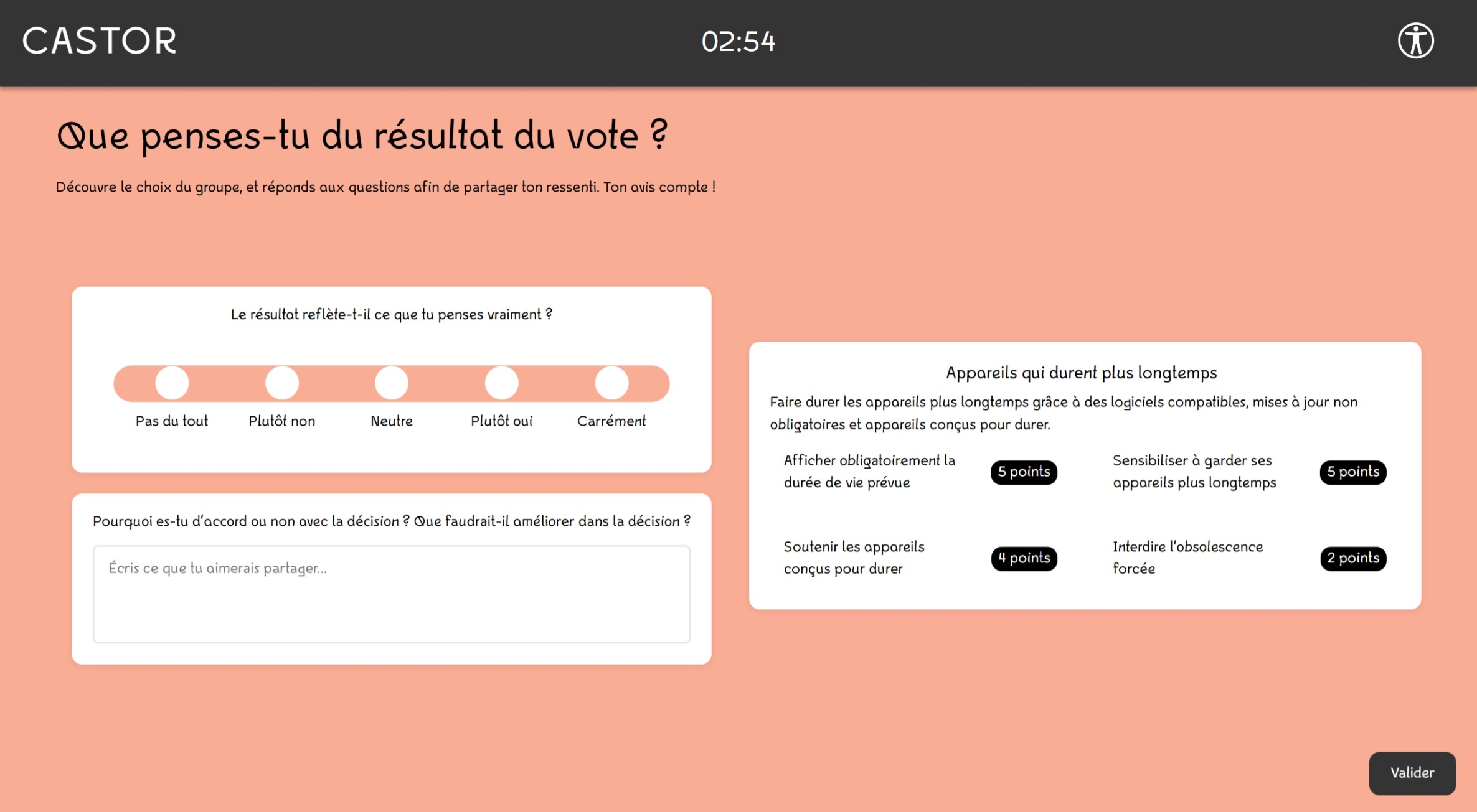 Vote des mesures CASTOR